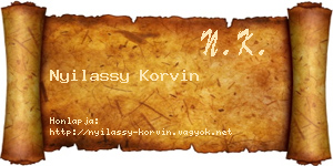Nyilassy Korvin névjegykártya